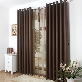 window curtain in brwn